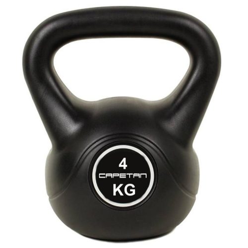 Capetan® | Kettlebell (4 kg) - cement töltető harangsúly műanyag bevonattal