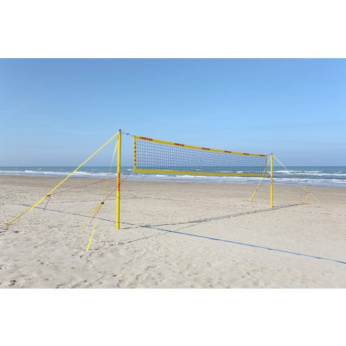 Strandröplabda Beach Champ mobil set 8,5m Pro Beach verseny hálóval 2,5cm pályacsíkkal, antennával és tartóval