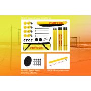 Strandröplabda Beach Champ mobil set 8,5m Pro Beach verseny hálóval 2,5cm pályacsíkkal, antennával és tartóval