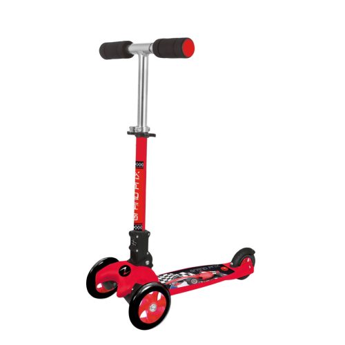 Nextreme GRAND PRIX összecsukható 3 kerekű roller kisfiúknak,  piros színű fékezhető alu roller ,120 mm pvc első dupla kerék, abec 7 csapágyazás