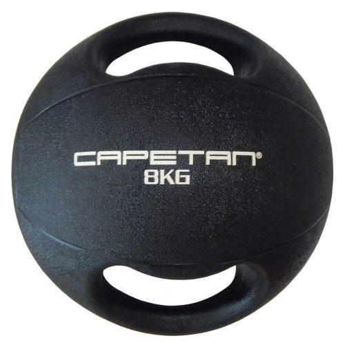 Capetan® Professional Line | Medicinlabda (8kg) (kétfogantyús - dual grip gumi, vízen úszó medicinlabda)