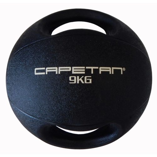 Capetan® Professional Line | Medicinlabda (9kg) (kétfogantyús - dual grip gumi, vízen úszó medicinlabda)