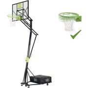   Streetball állvány Ex, mobil , gördíthető 77x116cm plexi palánkkal, slamdunk gyűrűvel