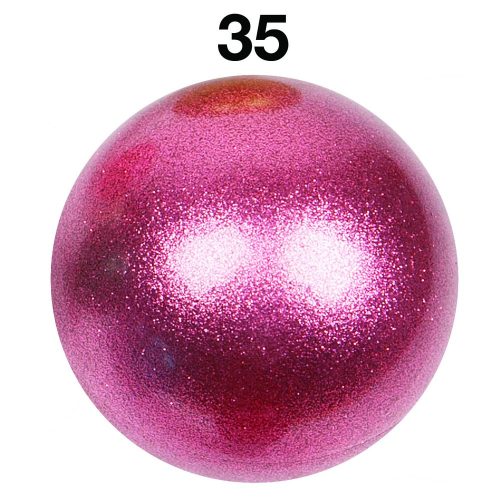 Gimnasztikai verseny labda csillámos pinkes-halvány lila árnyalat FIG 19cm 400 gr