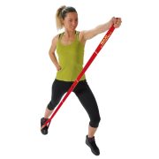 Elastiband® fitnesz erősítő gumipánt Maxi hosszú,  piros színű, 10 kg közepes ellenállás,  110x4 cm, 5 db 22 cm szakasz