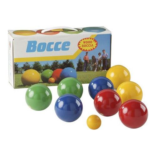 Boccia /petanque fa játékkészlet 8 db 8 cm átmérőjű golyóval és 1 db cél golyóval