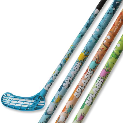 Splash Blue kék jumior floorball ütő 80/91 cm jobbra ívelt fej függóleges játéktartásban