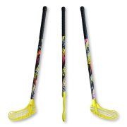   Floorball ütő grippes ENGINES, 80/91cm jobbra ívelő fejjel L jelű ütő SÁRGA