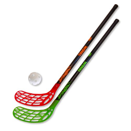 Floorball junior szzett Real 2 ütő 1 labda 70cm nxél/84cm teljes hosszz