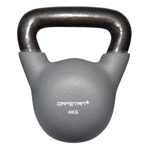 Capetan® Professional Line | Kettlebell (4kg, neoprene bevonatú, egyenes fogantyúval ellátott harangsúly)