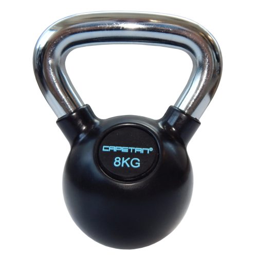 Capetan® Professional Line | Kettlebell (8kg, krómozott nyelű, gumival bevont acél harangsúly)