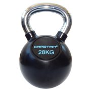   Capetan® Professional Line | Kettlebell (28kg, krómozott nyelű, gumival bevont acél harangsúly)