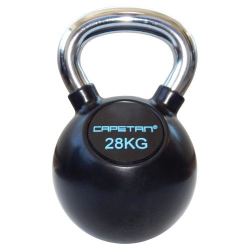 Capetan® Professional Line | Kettlebell (28kg, krómozott nyelű, gumival bevont acél harangsúly)