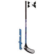   Acito Splash | Floorball ütő (grippes, 95/106 cm kék mintás nyéllel - fekete fej - balra ívelő fej)