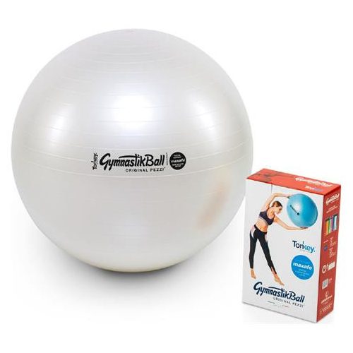 Fitball olasz gimnasztikai labda MAXAFE, 65 CM - GYÖNGYHÁZFEHÉR ABS biztonsági anyag, 120 kg felhasználói testsúlyig